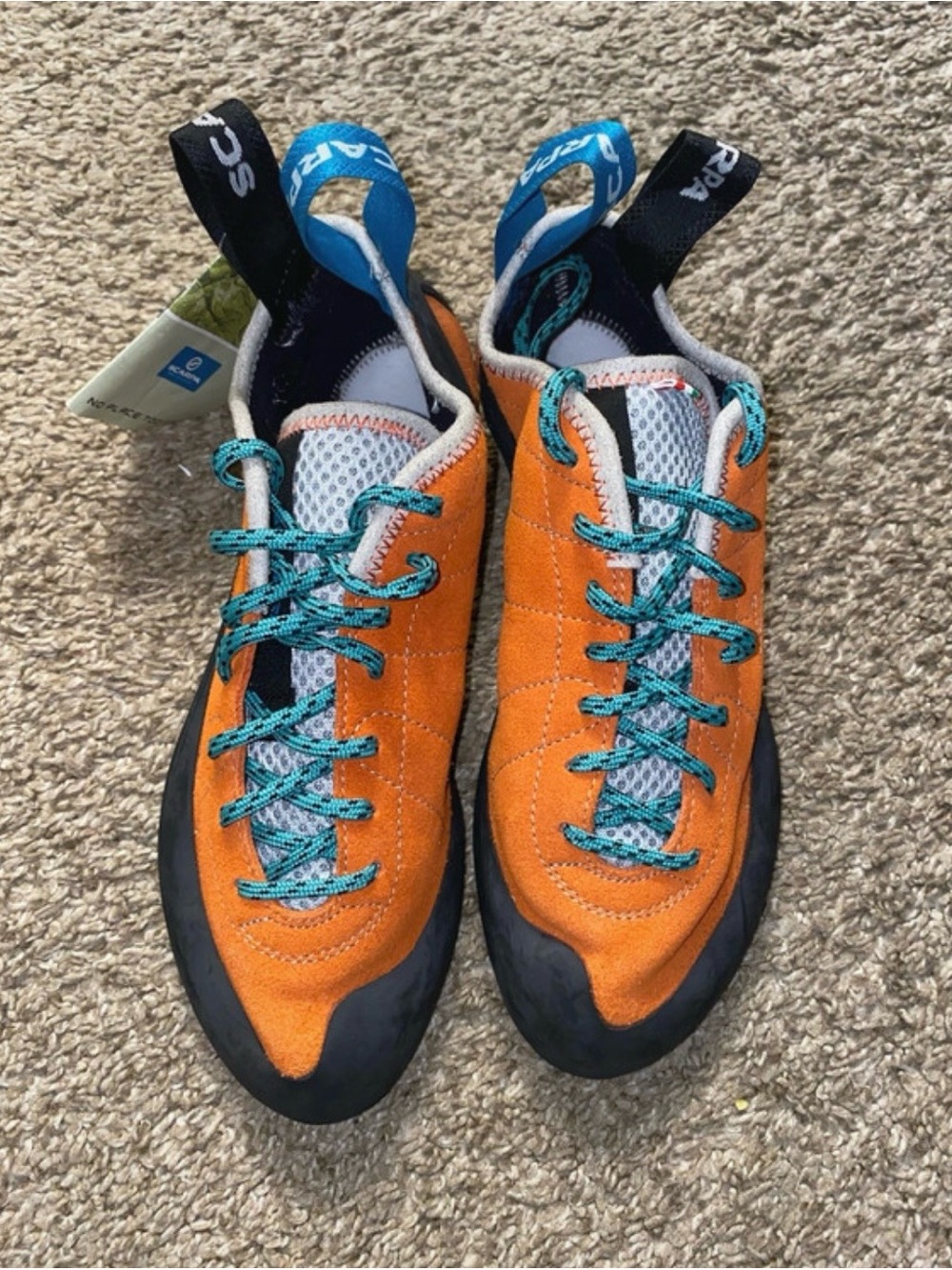 Scarpa Orange and Teal Climbing Sneakers